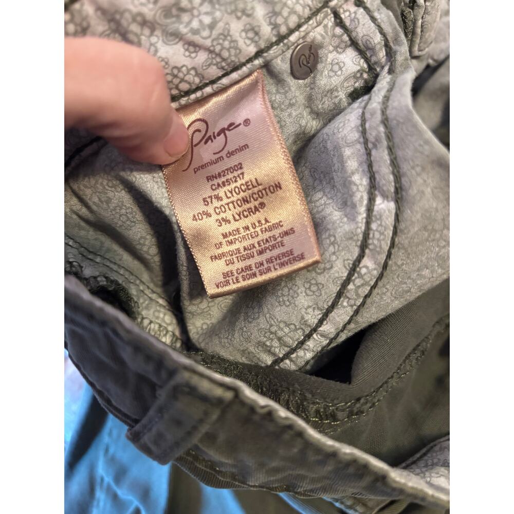 Paige Premium Denim Cargo Pants – Size 28 – Olive Green - Picture 4 of 5